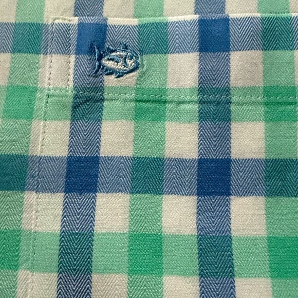 Southern Tide bright gingham checked long sleeve button down shirt L - Picture 6 of 10